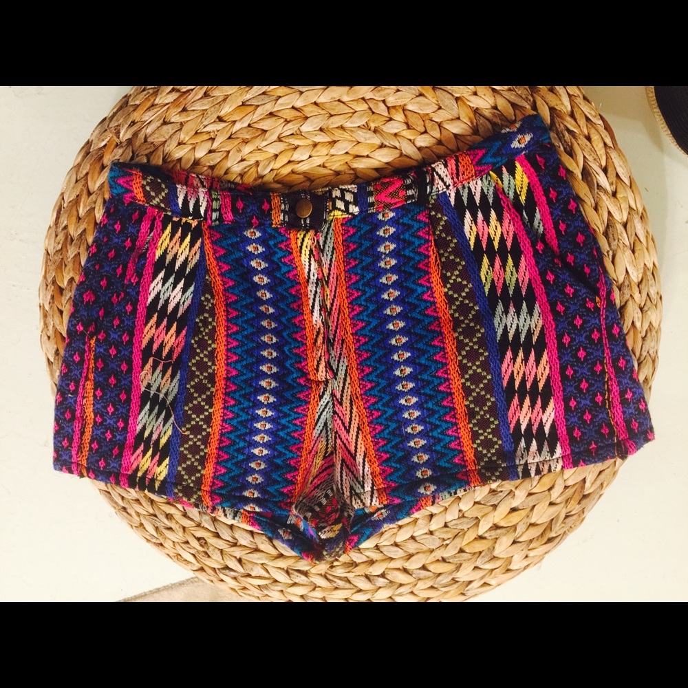 Geometric print, Mexican blanket shorts