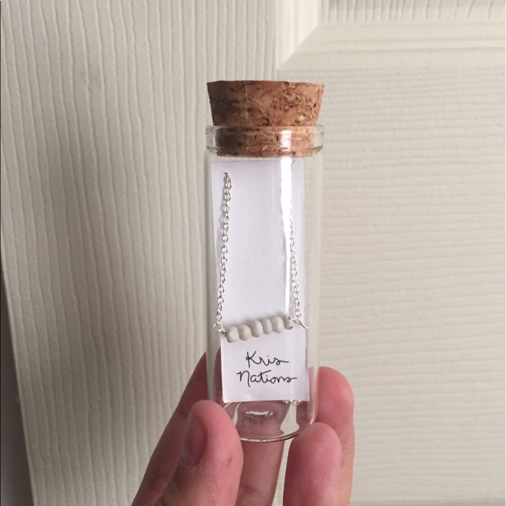 Kris Nations howlite silver overlay necklace