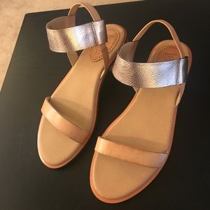 Leather block heel sandals