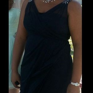 Navy Blue David Bridal Dress