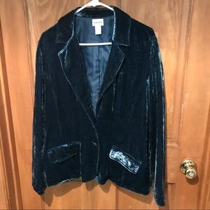 Chico's Blue Velvet Jacket Blazer