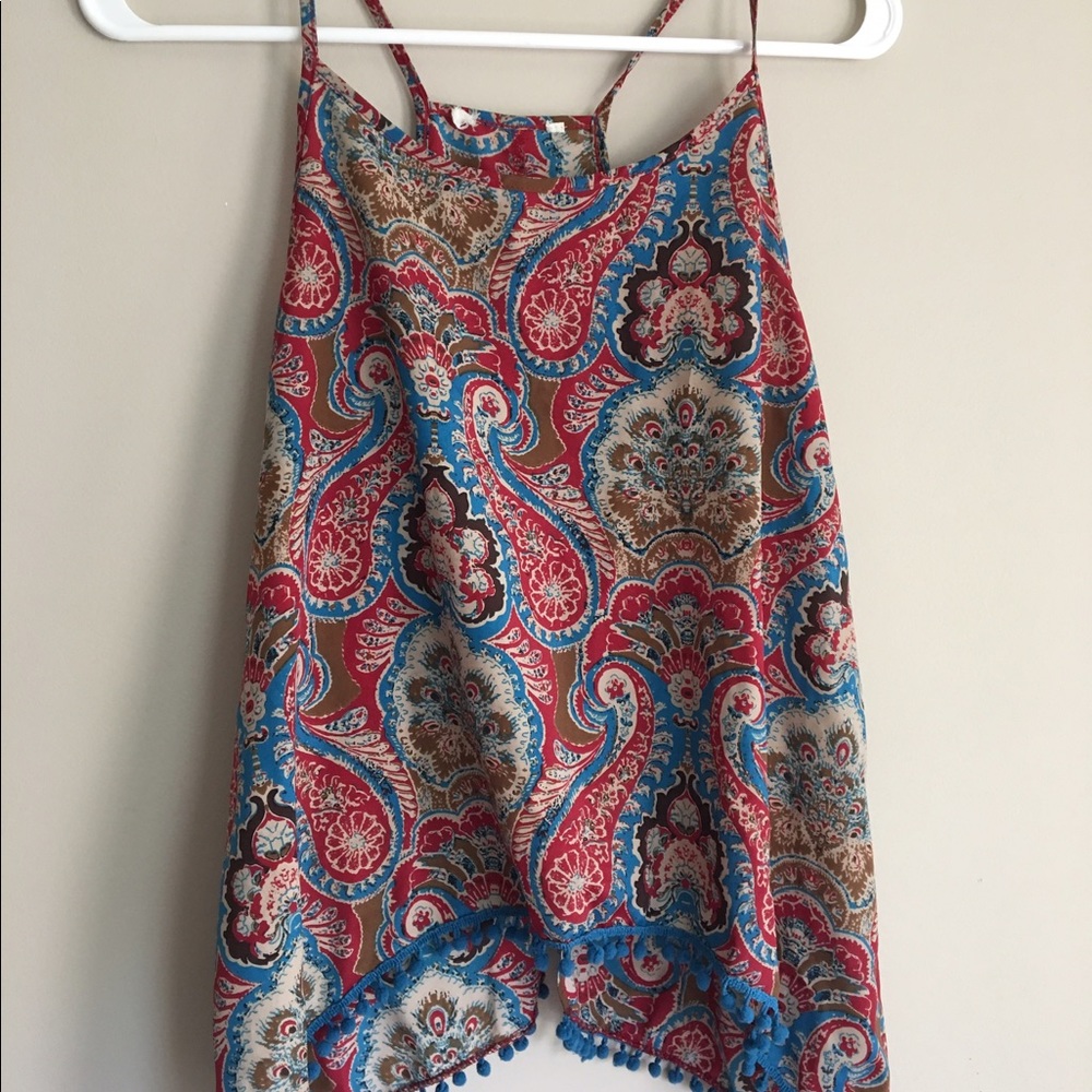 Summer boho Pom Pom top