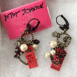 Betsey Johnson London Red Telephone Booth Earrings