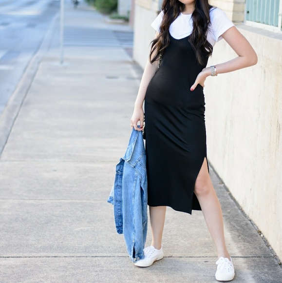 h&m black strappy dress