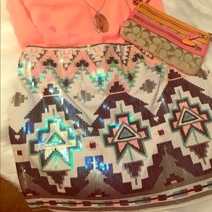 Express sequin skirt size M
