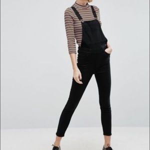 Slim Fit Black Overalls