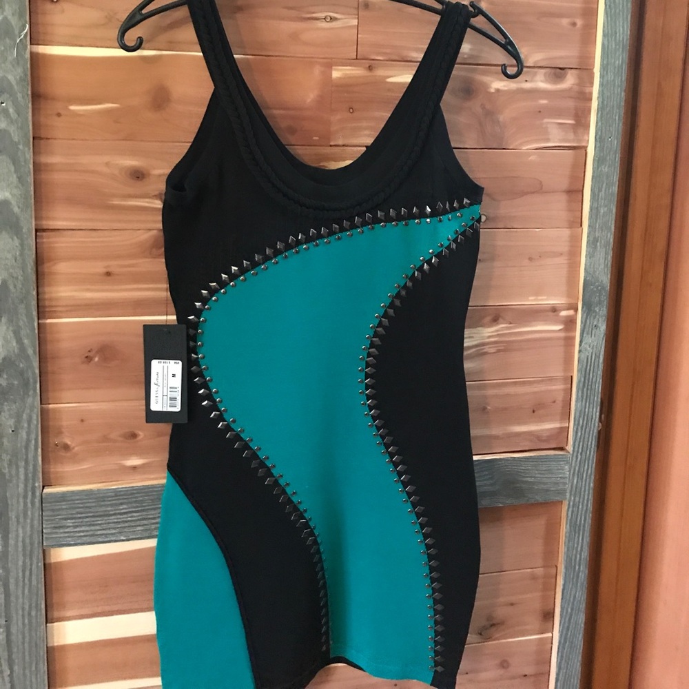 Jade and black Marciano Bodycon dress with tags