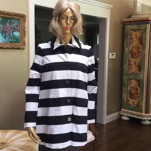 Black and white pea coat