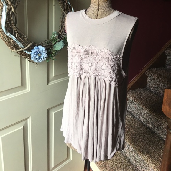 Maurices Tops - Maurices Embroidered Keyhole Back High Neck Tank