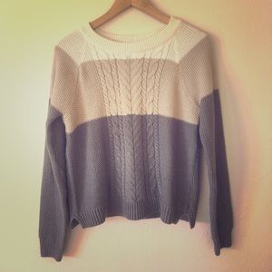 LIKE NEW gray, tan, and white sweater!