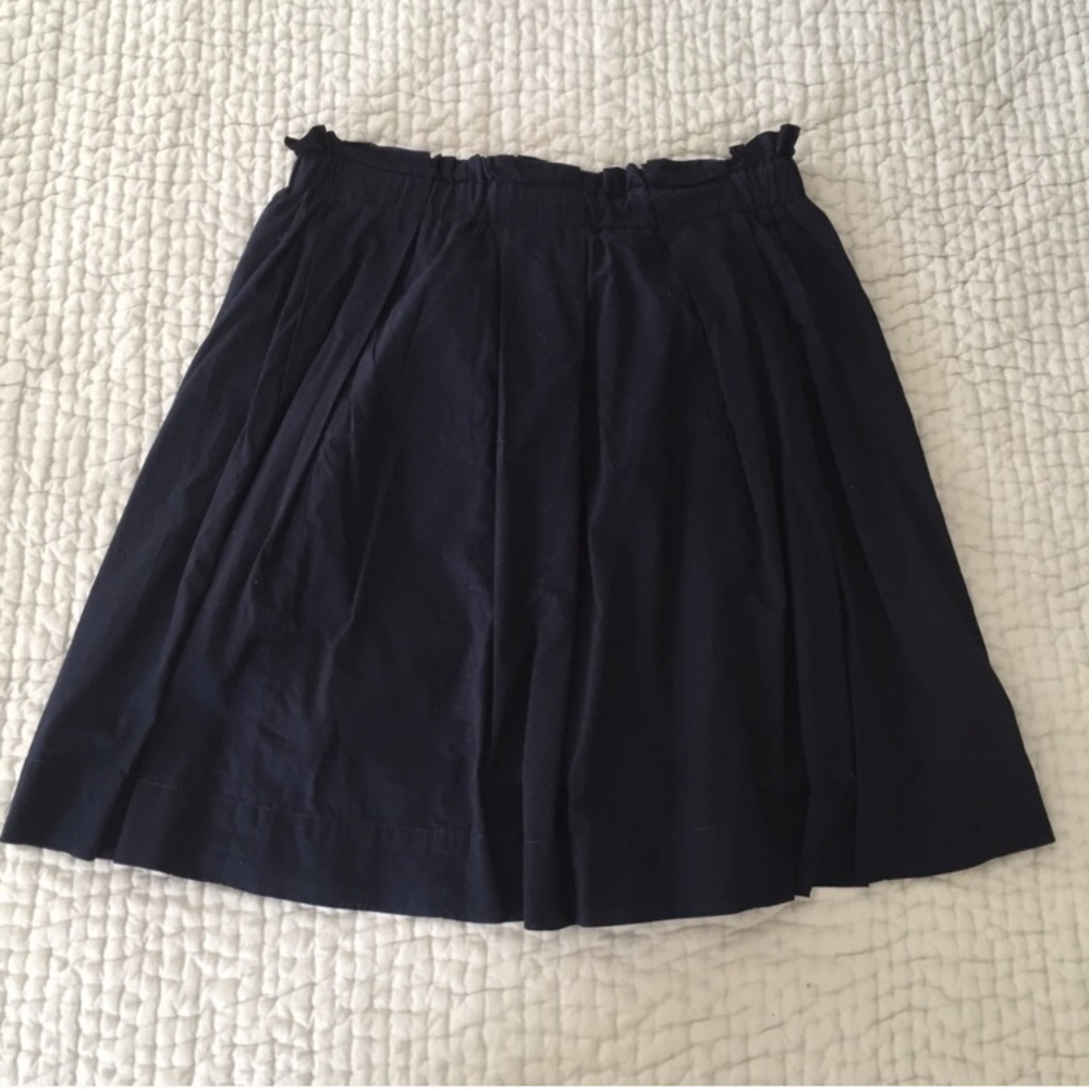 JCrew navy cotton a line skirt