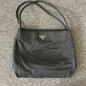 Black fabric Prada tote bag