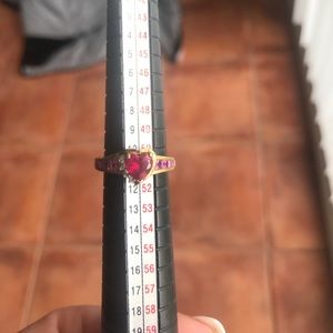 heart shaped ruby ring 10k stamped