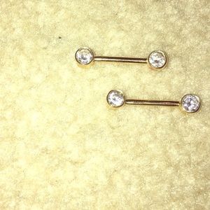 14k gold Nipple Rings.