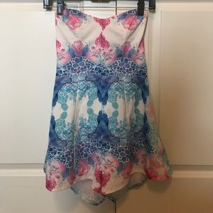 Strapless Patterned Romper