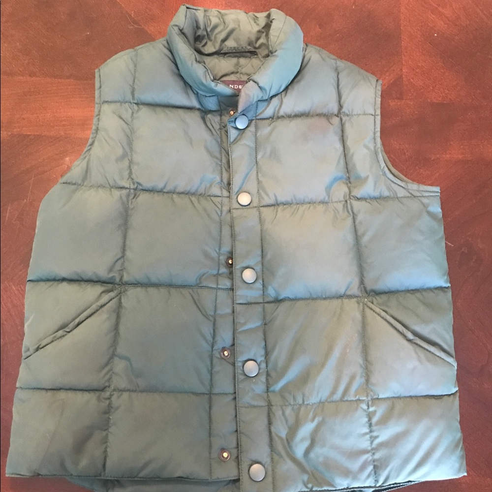 Boys green lands end vest