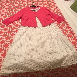 Plus size White Eyelet Dress