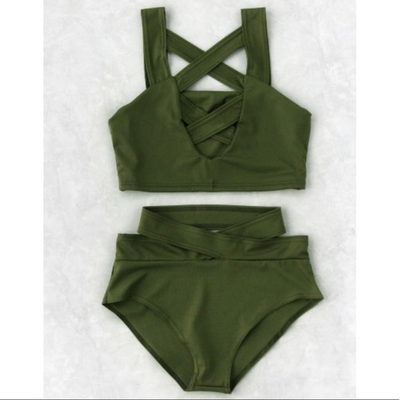 🍃Criss Cross Front High Waist Bikini🍃 - Picture 3 of 6