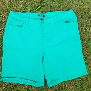 Denim Seafoam Stretch Shorts