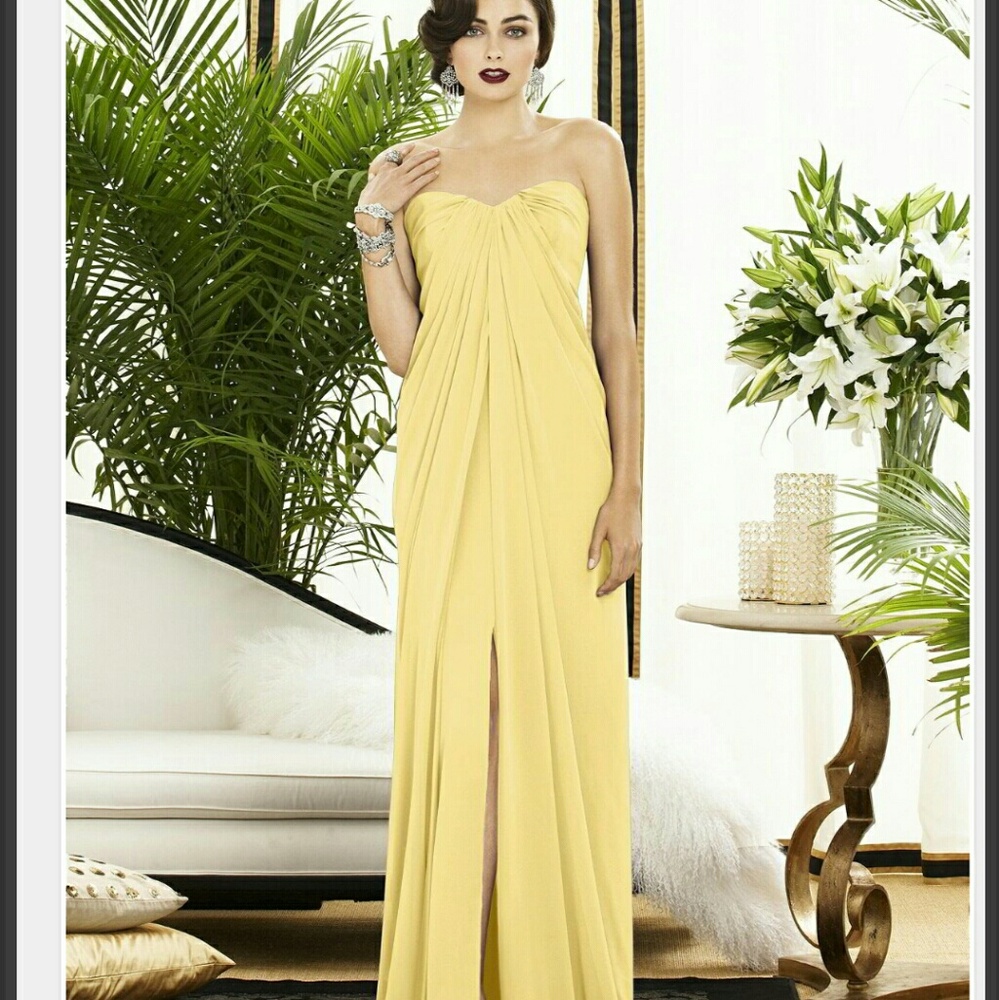 Dessy sz 8 strapless/strap included chiffon dress