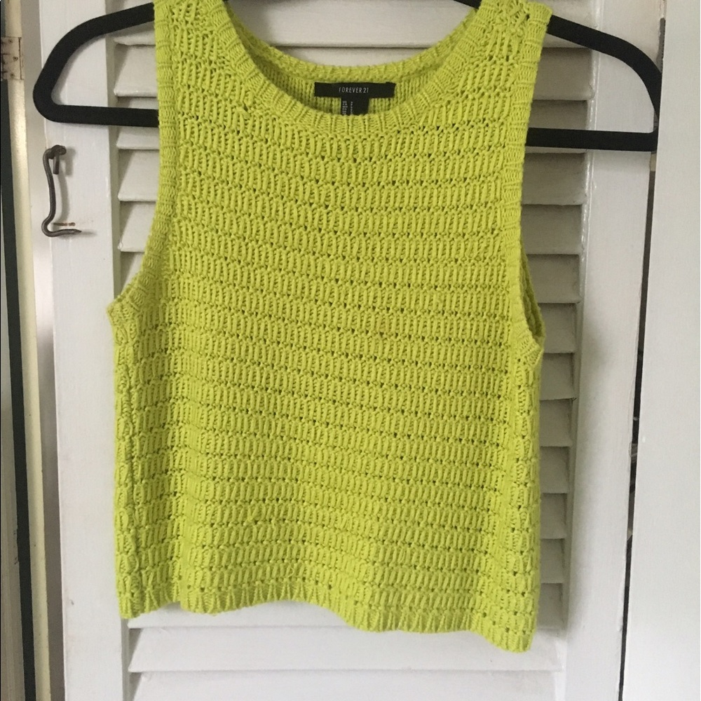 Forever 21 Neon Green crop sweater