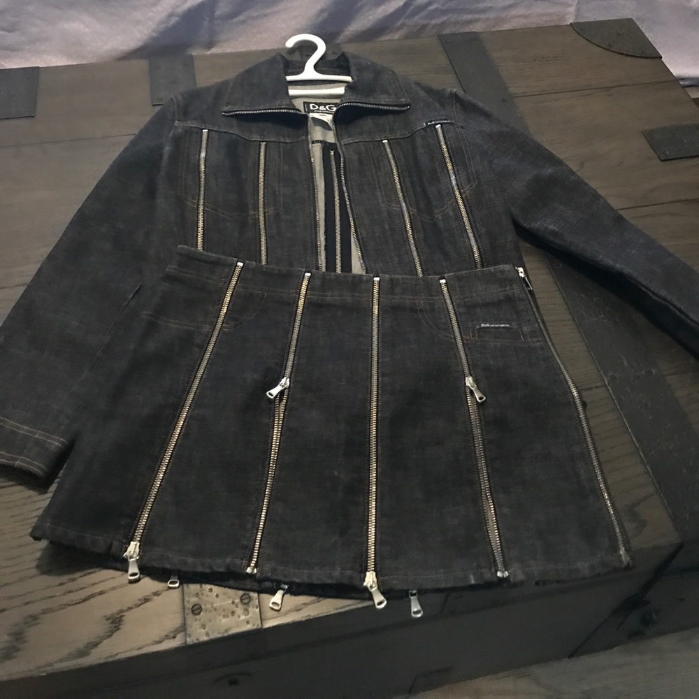 Original Dolce and Gabbana denim skirt and jacket