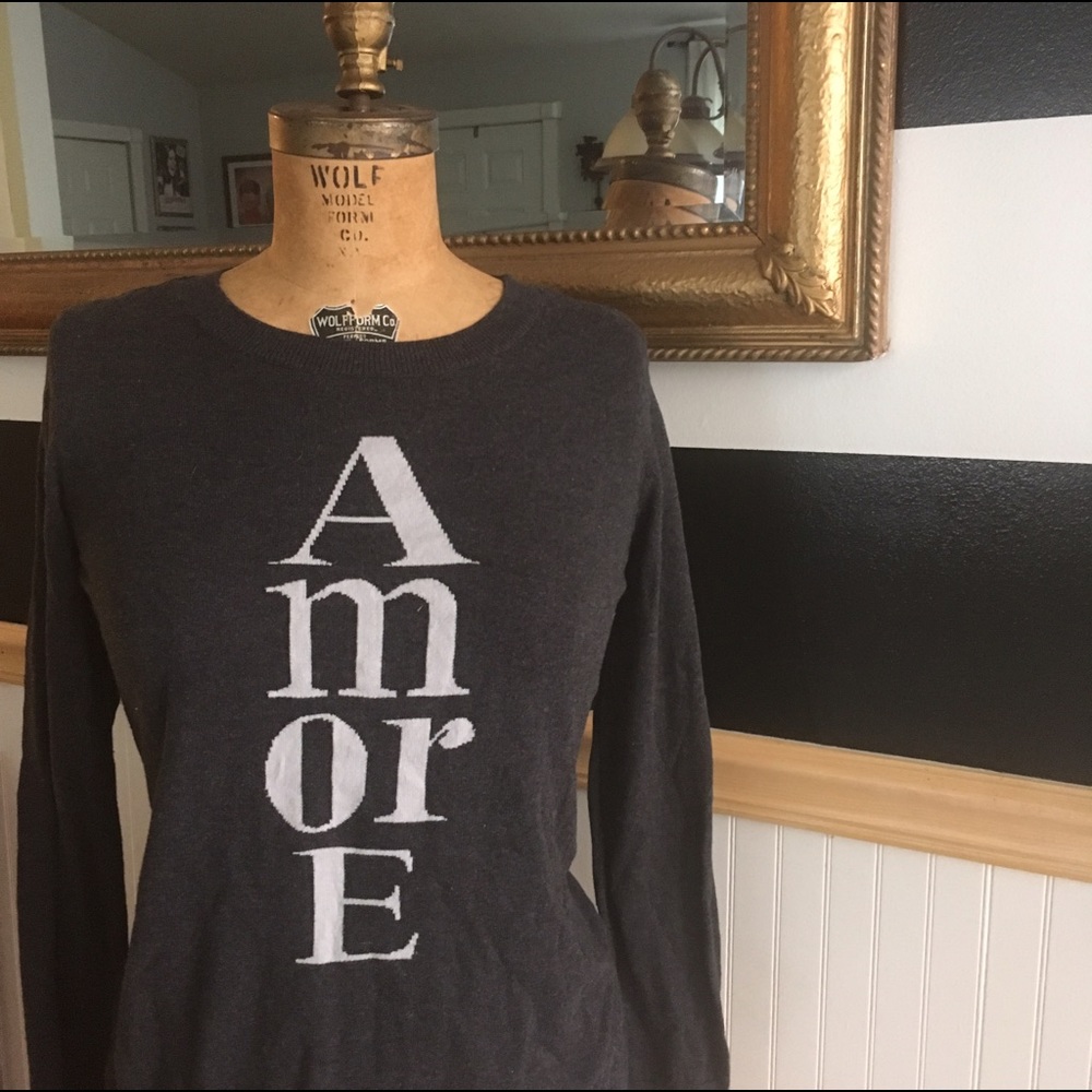 LOFT gray crew neck sweater, Amore