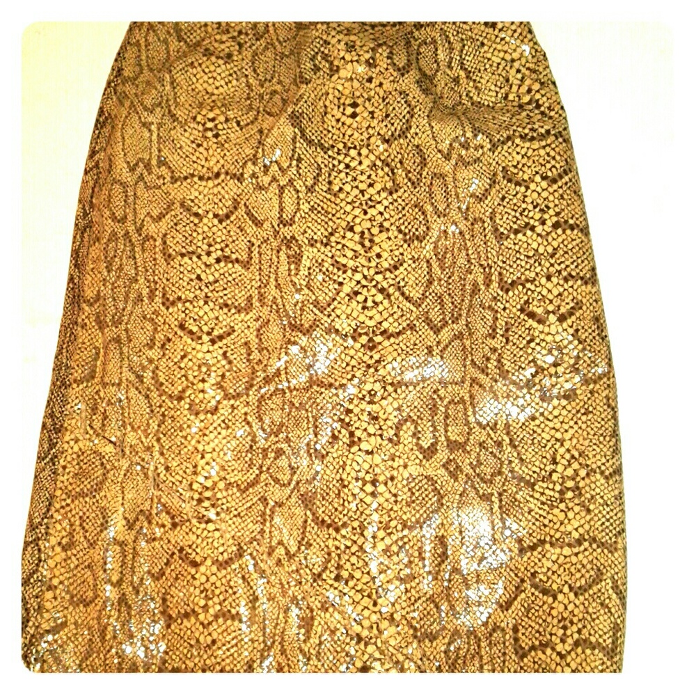 Leather snake skin skirt