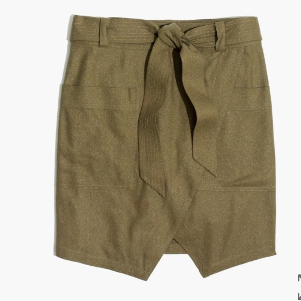 Madewell "Portside" Green Wrap Skirt