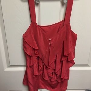 Silk ruffled anthropologie top size 2