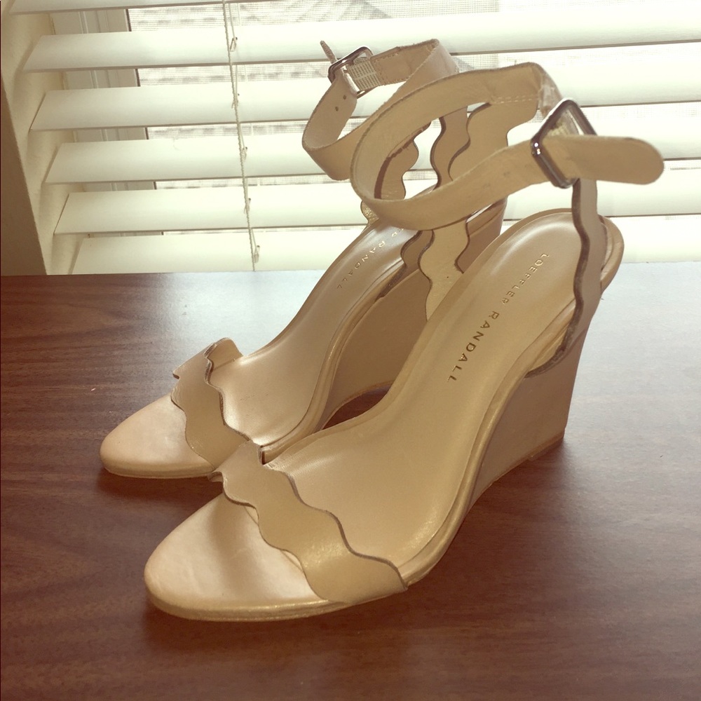 Loeffler Randall Nude Vanchetta Wedge Sandals