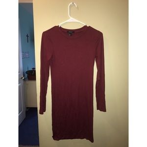 Maroon midi cocktail dress