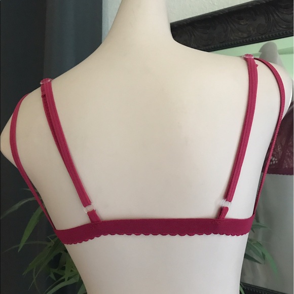 Red Garnet Lace Caged Bralette Top - Picture 4 of 4