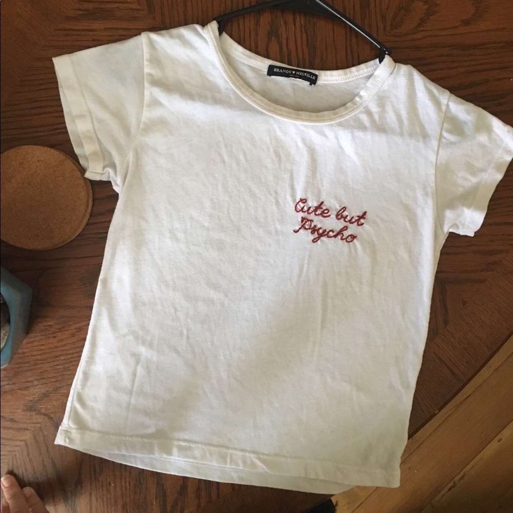 ⭐️BRANDY MELVILLE "Cute but Psycho" Crop Top