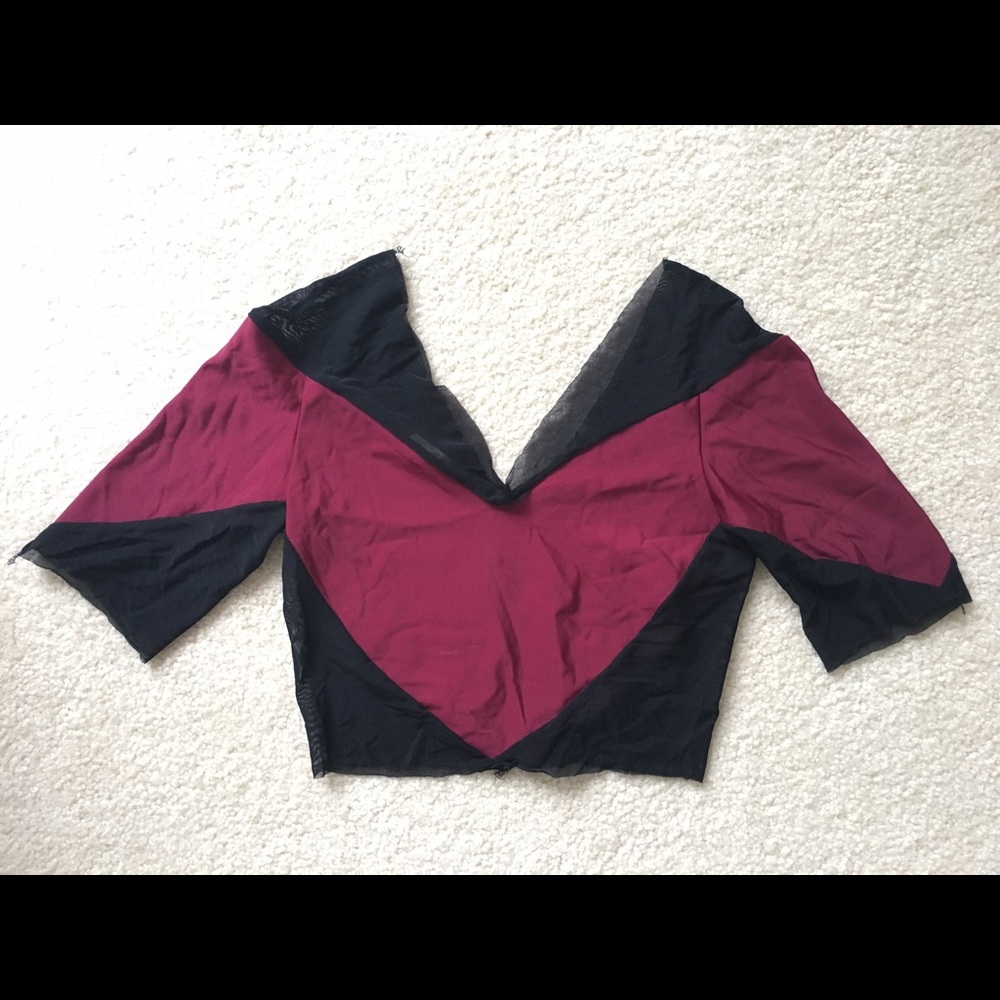 Maroon/Black crop top