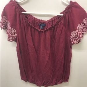 Maroon American eagle shirt