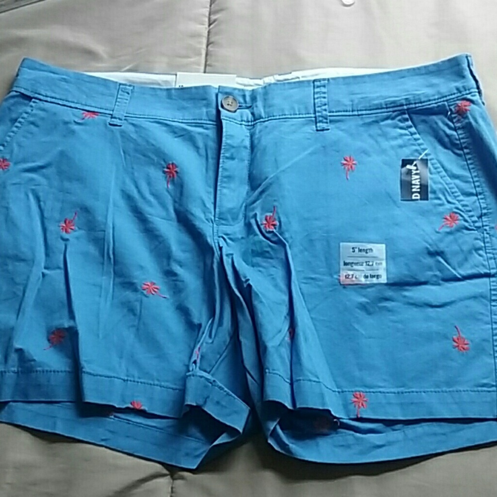 Palm tree embroidery cute shorys