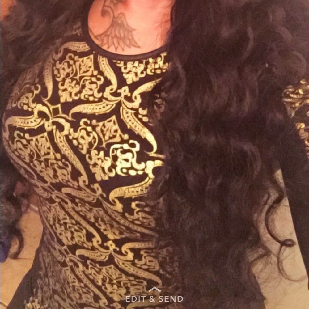 Black and gold sexy mini dress