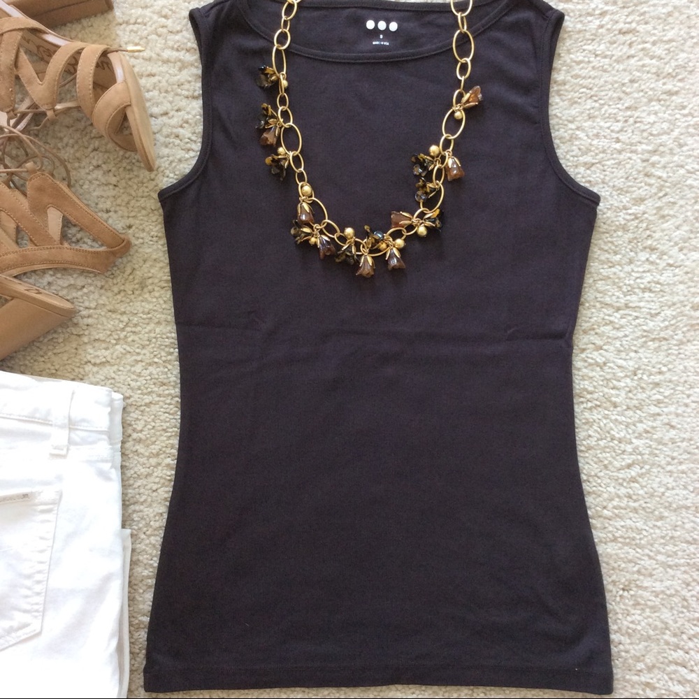 Three Dots Sleeveless Boatneck Top - Picture 2 of 5