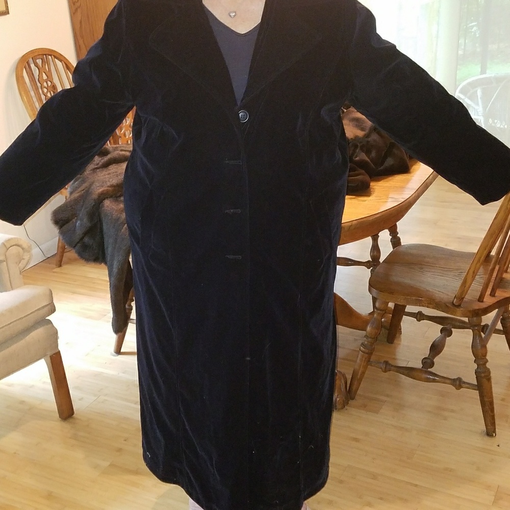 Black velvet like coat
