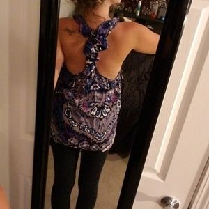 Cute razor back ruffled tank top!