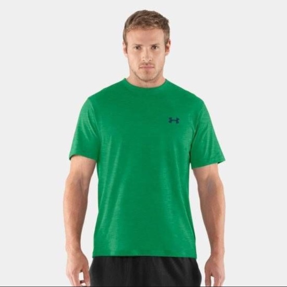 UA LIGHT HEATHER GREEN HEATGEAR CREW NECK - Picture 3 of 7