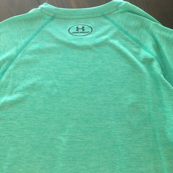 UA LIGHT HEATHER GREEN HEATGEAR CREW NECK - Picture 7 of 7