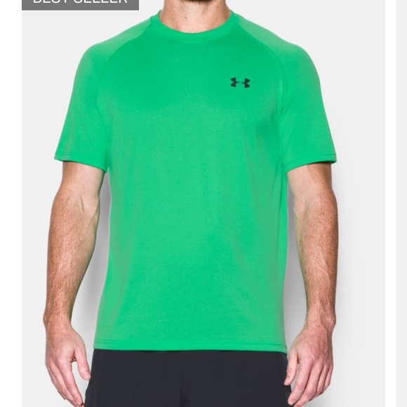 UA LIGHT HEATHER GREEN HEATGEAR CREW NECK - Picture 4 of 7