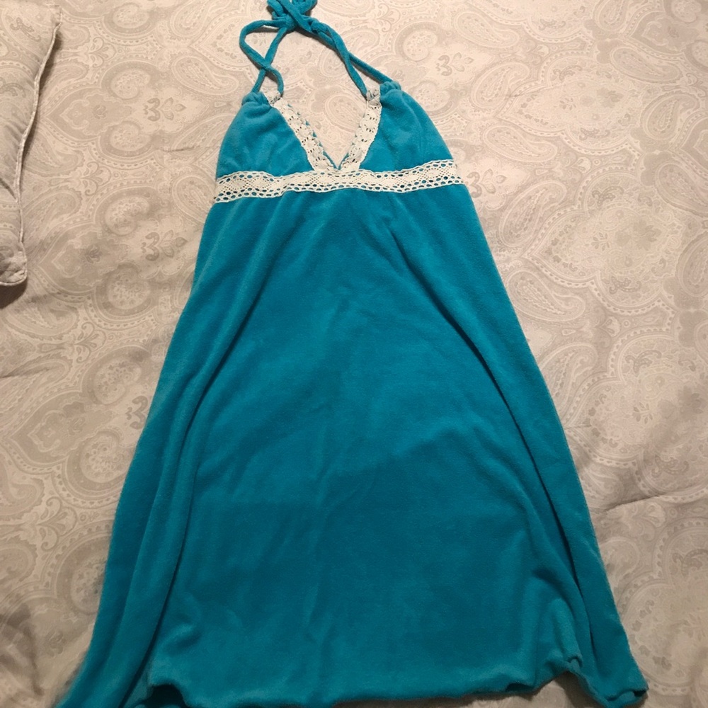 Blue Terry Cloth Beach Cover-up