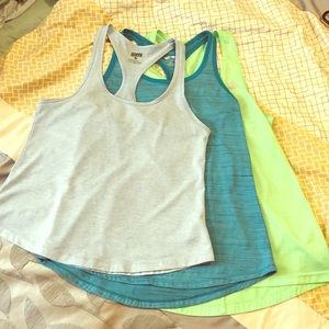 ❌SOLD❌3 T-back Athletic Tank tops, blue and green