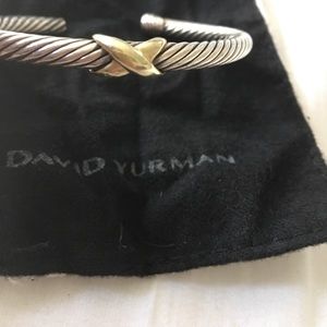 Authentic David Yurman cable bracelet with gold X