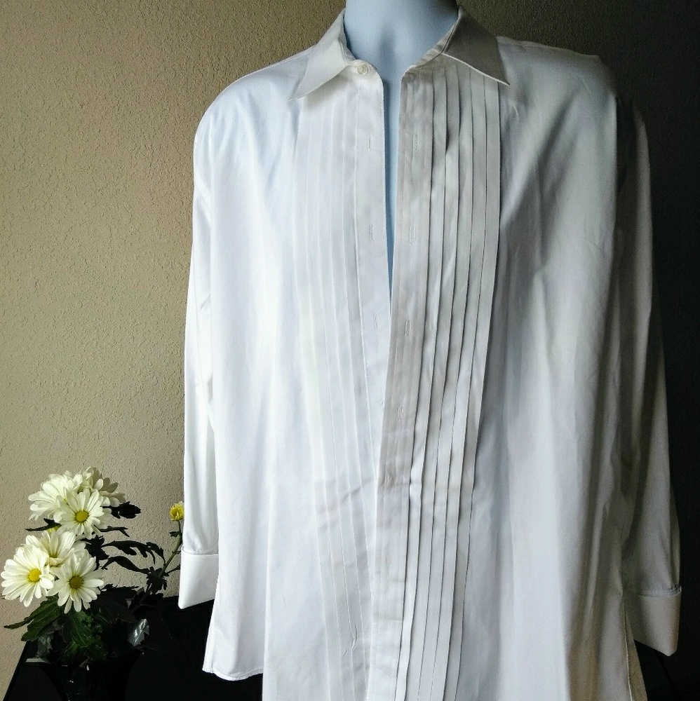 Burberry London Men's L/S Silver white Dress shirt