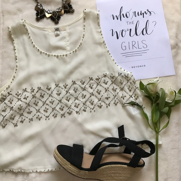 Ya Los Angeles Tops - ♥️ 2 for 20 ♥️ Ya Los Angeles Embellished Crop Top