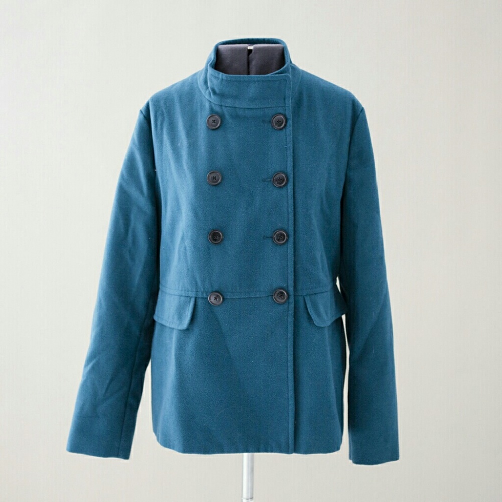 Teal lightweight peacoat